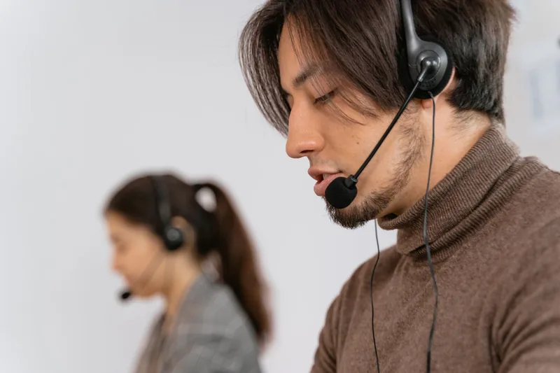 Support staff on headsets